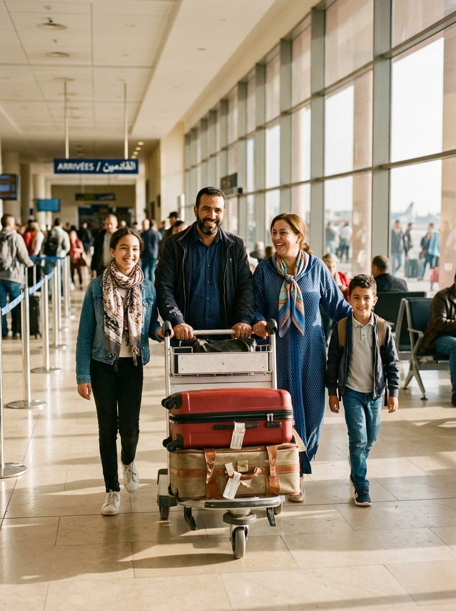 Voyageur arrivant à l'aéroport avec BH DRIVE